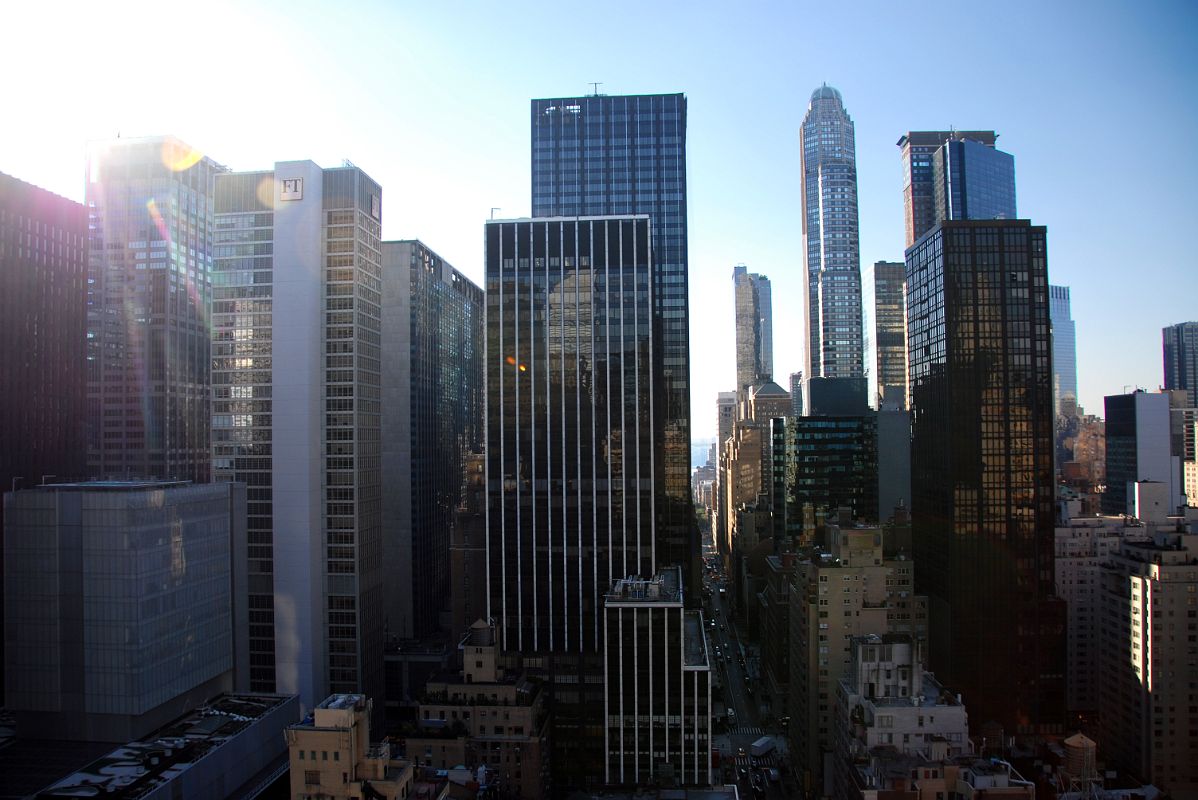 New York City Fifth Avenue 700-6 Looking West From The Peninsula Hotel Salon De Ning Rooftop Bar To 1330 and 1345 Avenue of the Americas, CitySpire Center